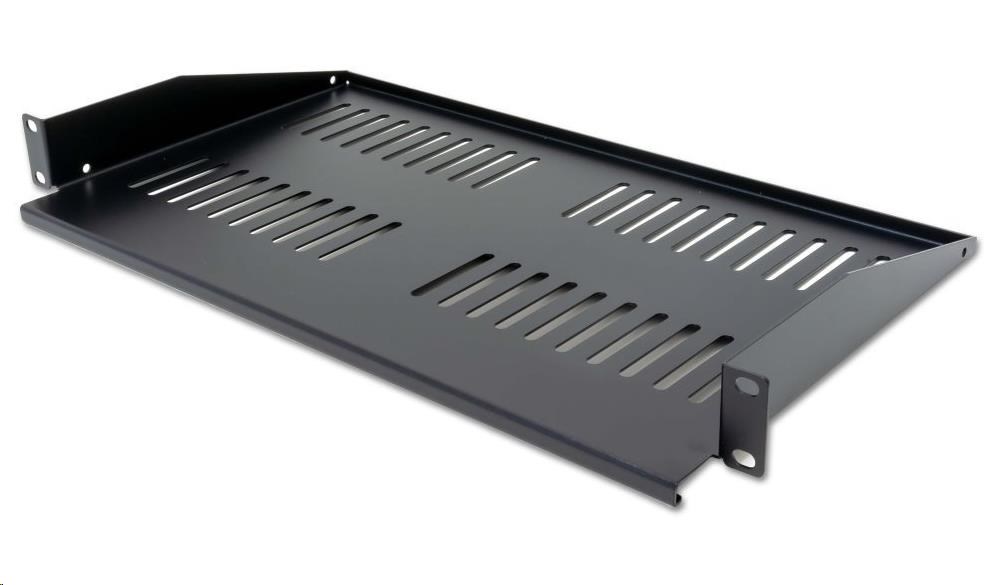XtendLan 19" předsunutá police s perforací 1U/280mm, nosnost 25kg, černá