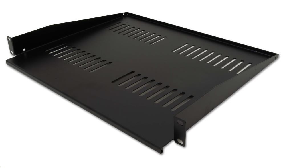 XtendLan 19" předsunutá police s perforací 1U/400mm, nosnost 25kg, černá