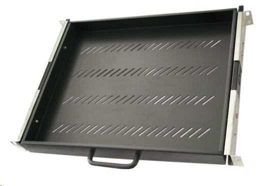 XtendLan 19" výsuvná police s perforací 1U/350mm, nosnost 45kg, černá