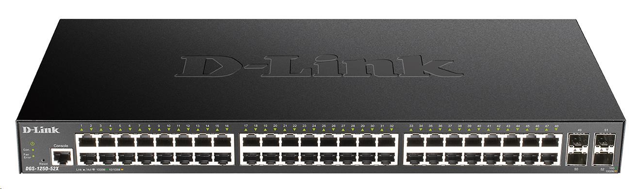 D-Link DGS-1250-52X 52-port Gigabit Smart Switch, 48x GbE, 4x SFP+