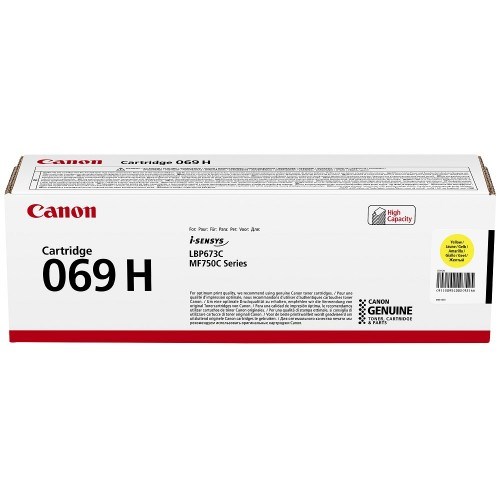 Canon TONER CRG 069Y H žlutý pro LBP673Cdw, MF752Cdw, MF754Cdw, MF752Cdw II a MF754Cdw II (5 500 str.)