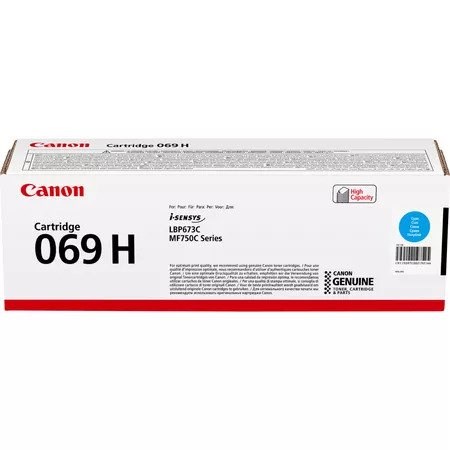 Canon TONER CRG 069C H azurová pro LBP673Cdw, MF752Cdw, MF754Cdw, MF752Cdw II a MF754Cdw II (5 500 str.)