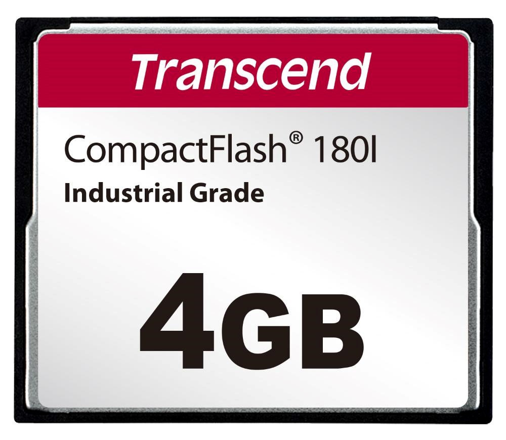 TRANSCEND CompactFlash Card CF180I, 4GB, SLC mode WD-15, Wide Temp.
