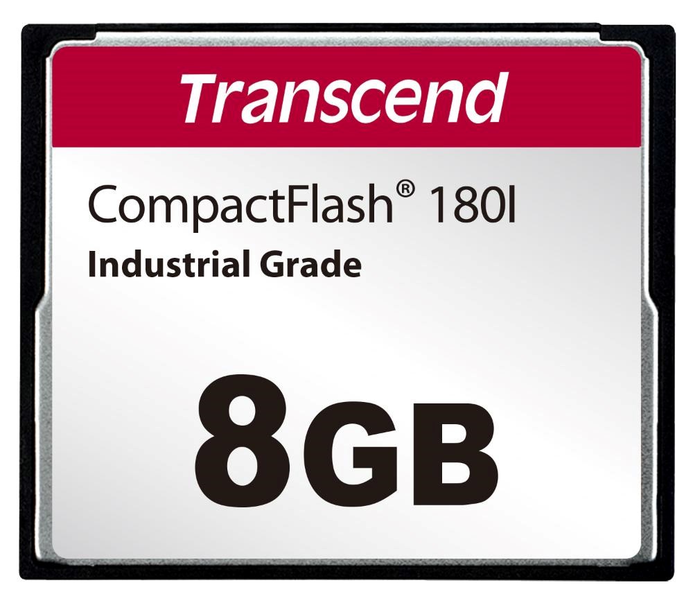 TRANSCEND CompactFlash Card CF180I, 8GB, SLC mode WD-15, Wide Temp.