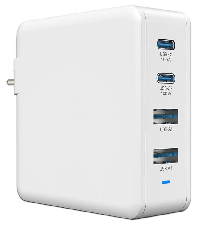 Viking nabíječka USB GaN 100W, podpora PD3.0 a QC4+, bílá