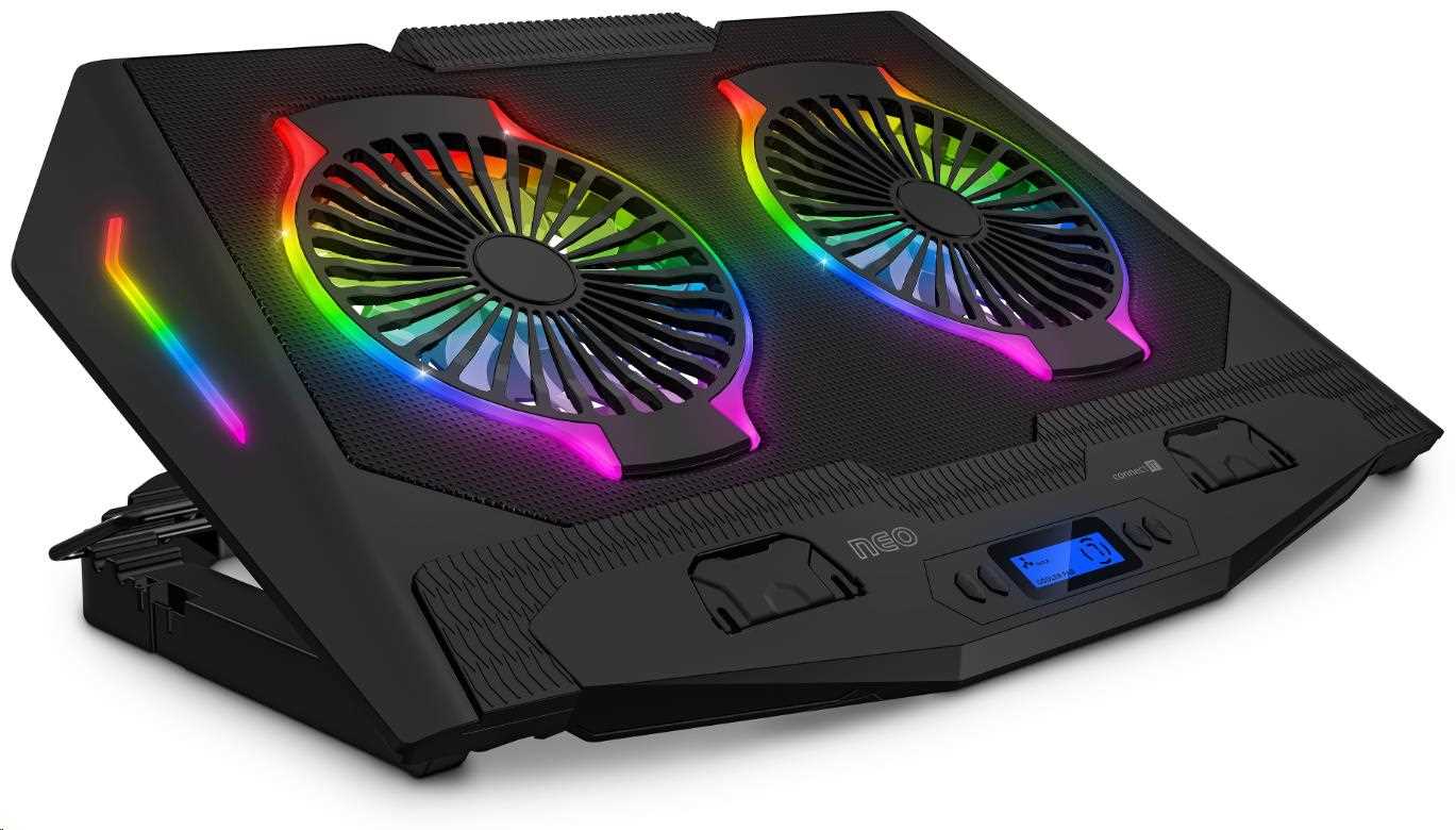 CONNECT IT NEO RGB chladící podložka pod notebook, černá