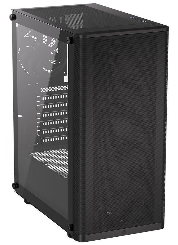 ENDORFY Case Ventum 200 Air, Průhledná bočnice, ATX, 4x120mm, černá