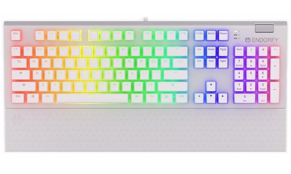 ENDORFY Klávesnice Omnis Pudding Onyx White Blue, Mechanická, USB, ARGB, bílá