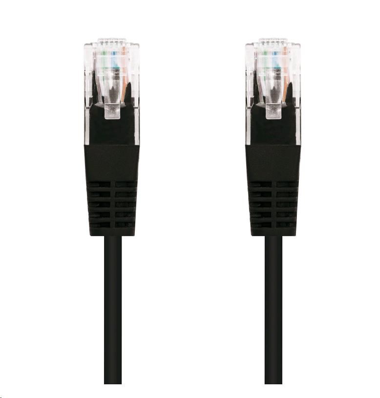 C-TECH kabel patchcord Cat5e, UTP, černý, 0,25m