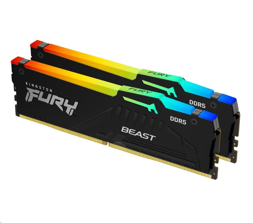 KINGSTON DIMM DDR5 64GB (Kit of 2) 5600MT/s CL36 FURY Beast RGB EXPO