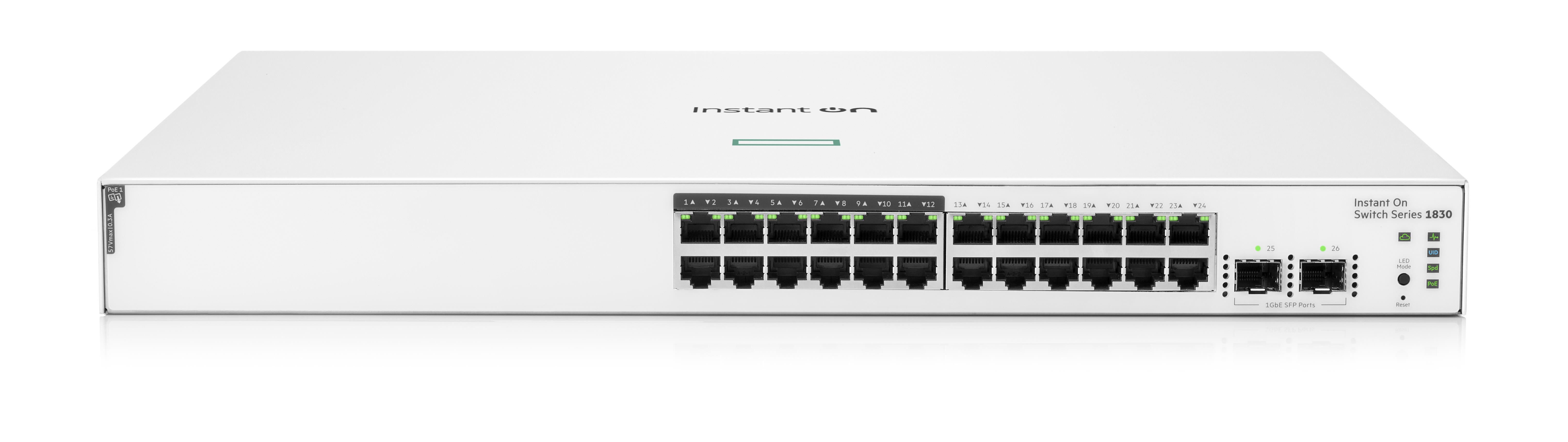 HPE Networking Instant On Switch 24p Gigabit CL4 PoE 2p SFP 195W 1830 (JL813A)