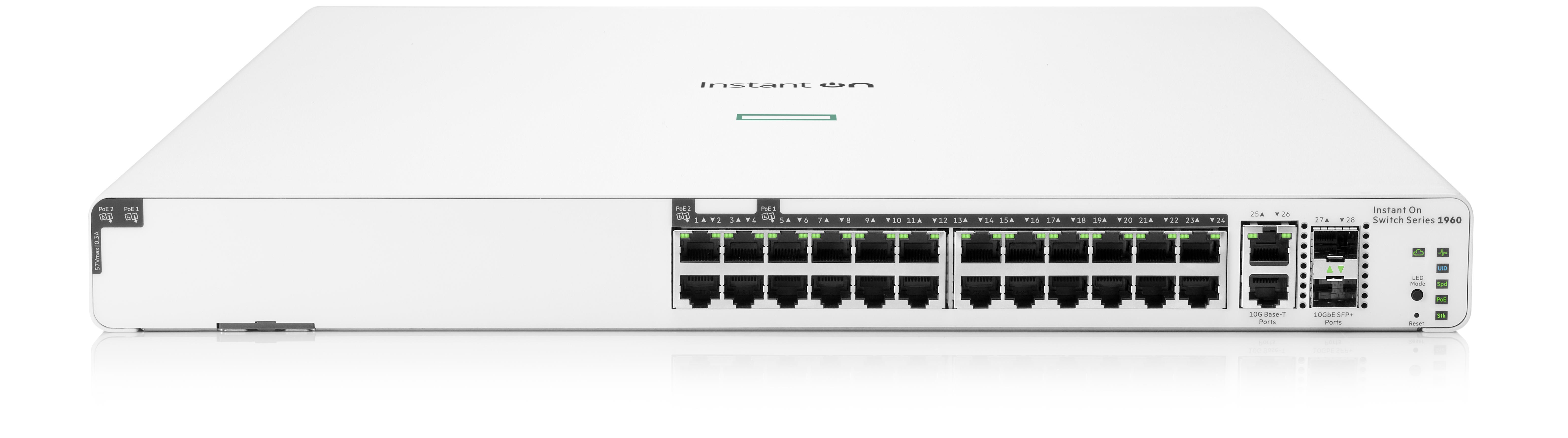 HPE Networking Instant On Switch 20p Gigabit CL4 4p Gigabit CL6 PoE 2p 10GBT 2p SFP+ 370W 1960 (JL807A).