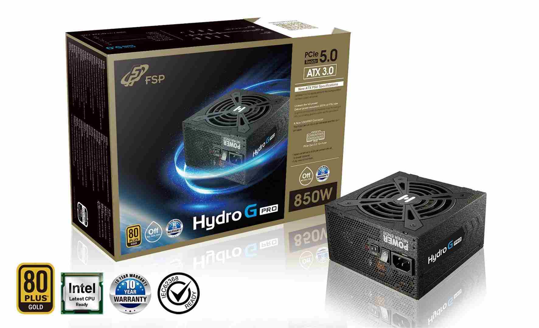 Fortron zdroj 850W HYDRO G PRO 850, 80PLUS Gold, modular (ATX 3.0, PCIe 5.0)