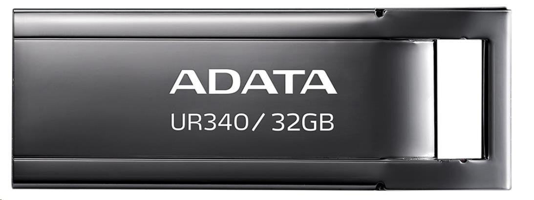 ADATA Flash Disk 32GB UR340, USB 3.2 Dash Drive, kov lesklá černá