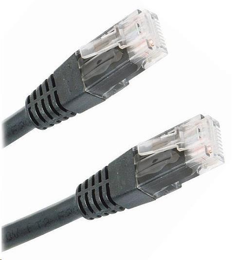 XtendLan patch kabel Cat5E, UTP - 0,25m, černý (prodej po 10 ks)