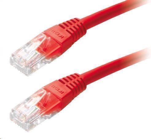 XtendLan patch kabel Cat5E, UTP - 0,25m, červený (prodej po 10 ks)