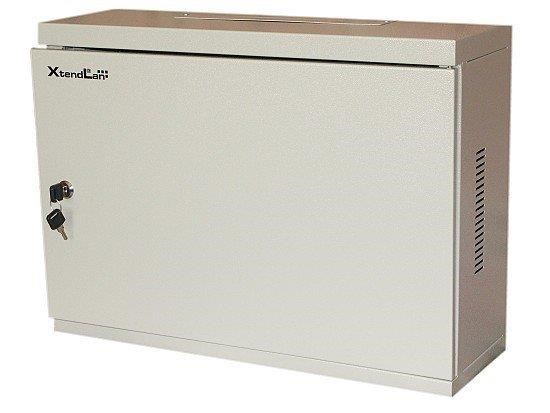 XtendLan 19" nástěnný vertikální rozvaděč 2U 540x120, plné dveře, šedý