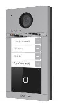 HIKVISION DS-KV8413-WME1(C)/FLUSH/EUROPE BV, IP dveřní interkom 4-tlač., čtečka karet, 2MPx kamera, WiFi, zápustný
