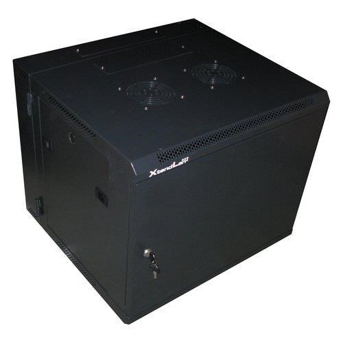 XtendLan 19" dvoudílný nástěnný rozvaděč 9U 600x550, nosnost 60 kg, plné dveře, svařovaný,černý