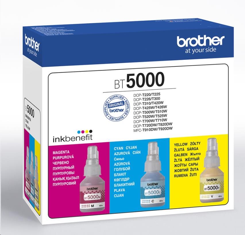 BROTHER INK BT-5000CLVAL cyan+magenta+yellow  T3xx T4xx T5xx T7xx T9xx -  cca 5000 - INKTANK