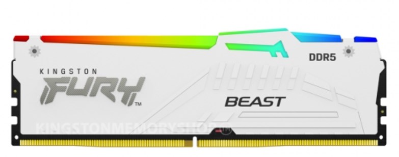 KINGSTON DIMM DDR5 64GB (Kit of 4) 5600MT/s CL40 FURY Beast White RGB XMP
