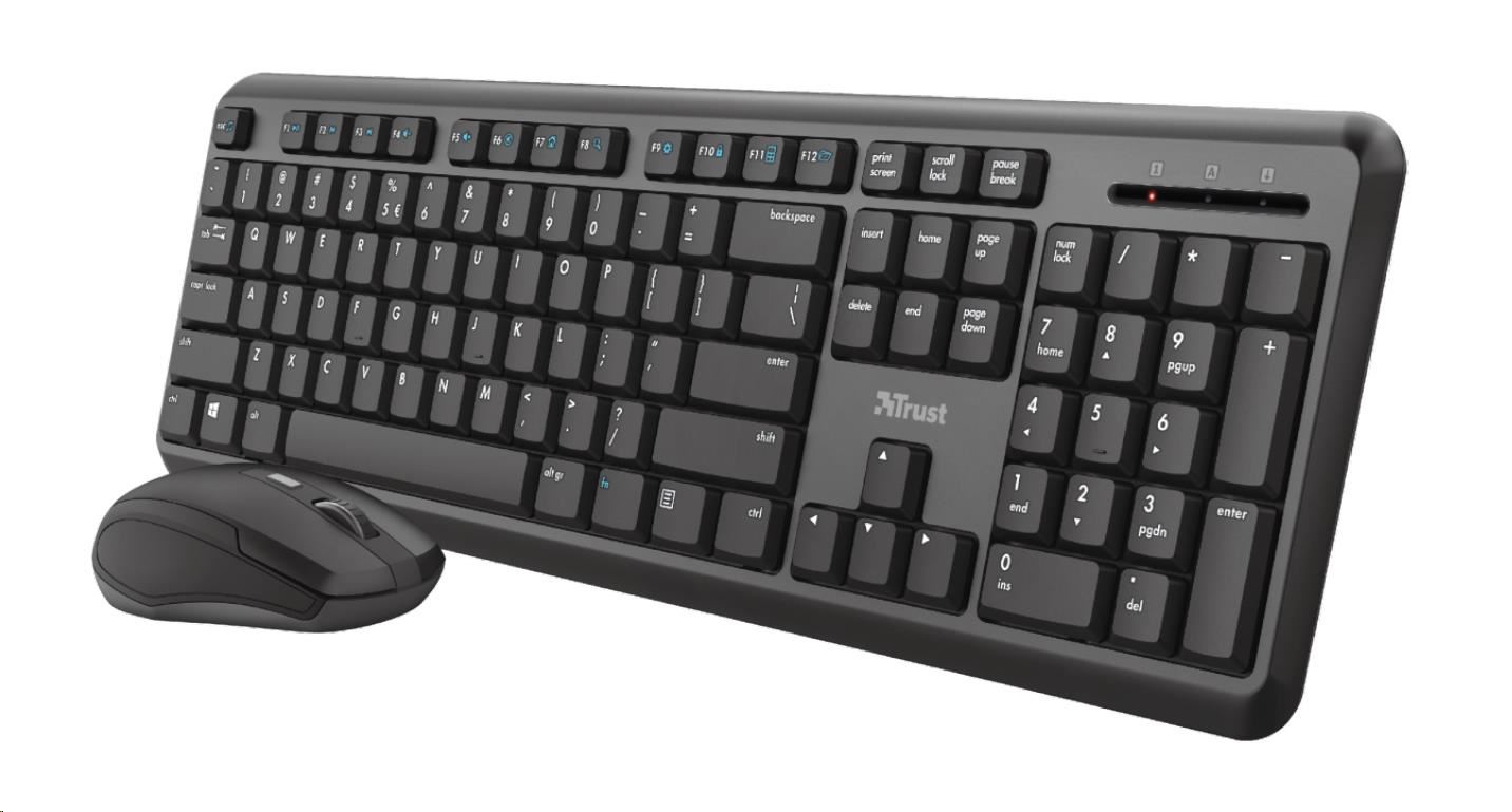 TRUST set klávesnice + myš ODY, bezdrátová, USB, DE
