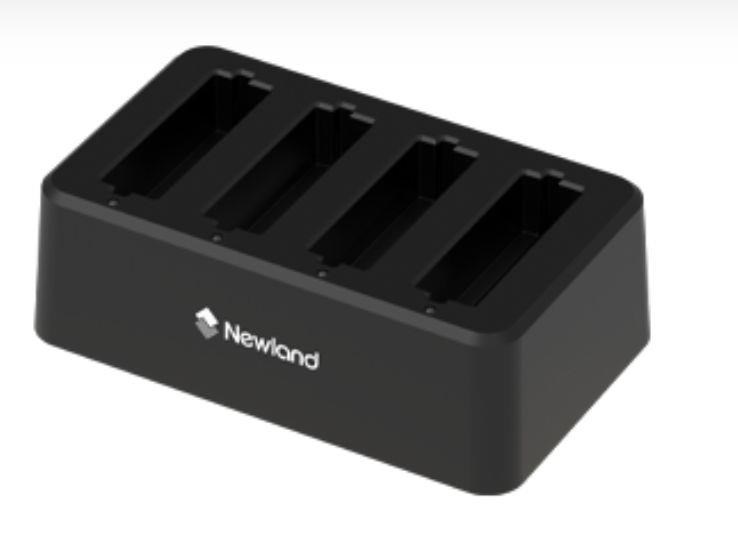 Newland 4-slot battery charger for MT90 series, includes adapter with UK and EU power plug