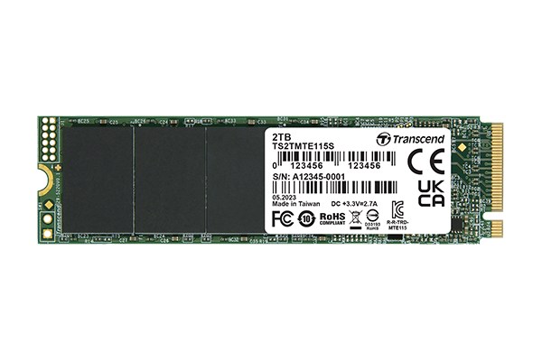 TRANSCEND SSD 115S 2TB, M.2 2280, PCIe Gen3x4, NVMe, TLC, bez DRAM