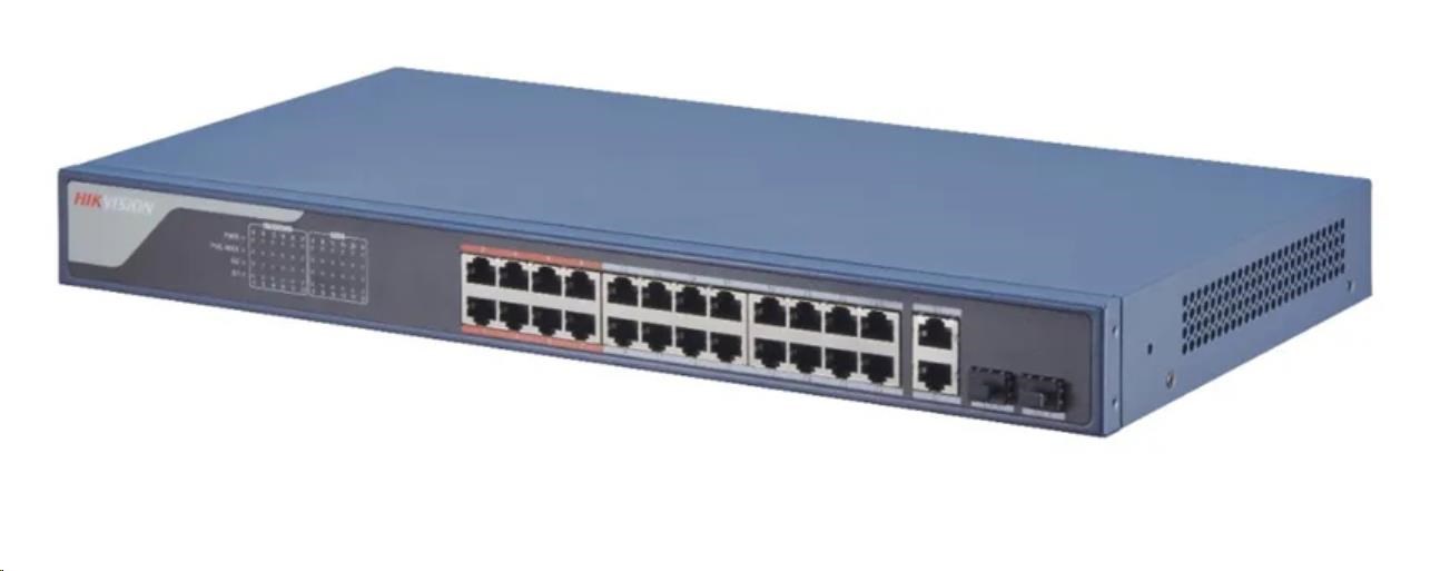 HIKVISION DS-3E1326P-SI, Smart managed switch 24x100TX PoE+2x uplink Gb Combo port, 370W, Super PoE
