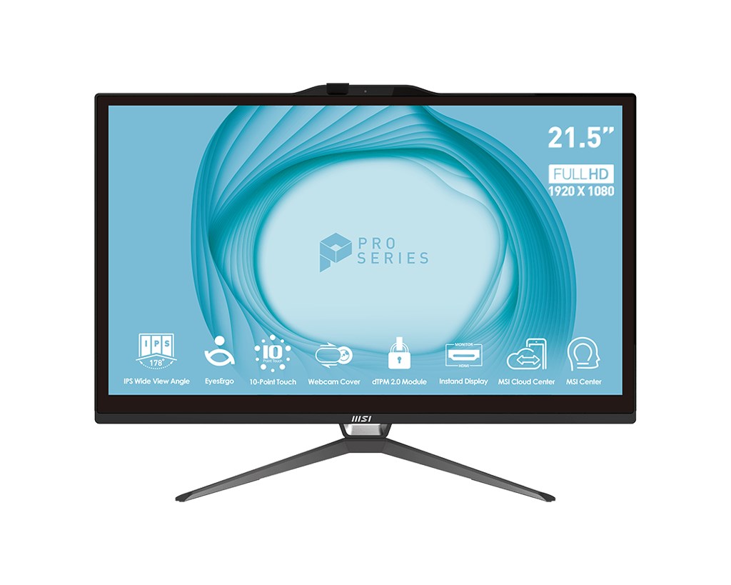 MSI PC AIO PRO AP222T 13M-091XEU, Intel Core i5-13400, Multi-Touch, 8GB SODIMM DDR4, 256GB SSD, WI-FI, Non-OS, černá