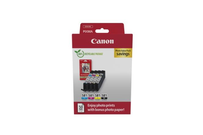 Canon CARTRIDGE CLI-581 BK/C/M/Y PHOTO VALUE pro PIXMA TS615x,625x,635x,815x, 825x ( 200 str.)