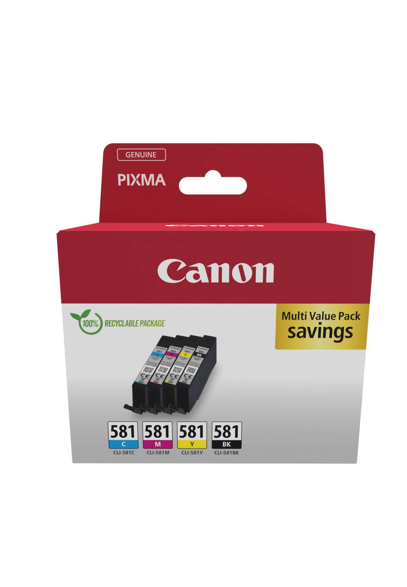 Canon CARTRIDGE CLI-581 C/M/Y/BK MULTI SEC pro PIXMA TS615x,625x,635x,815x,915x, TR7550 (200 str.)