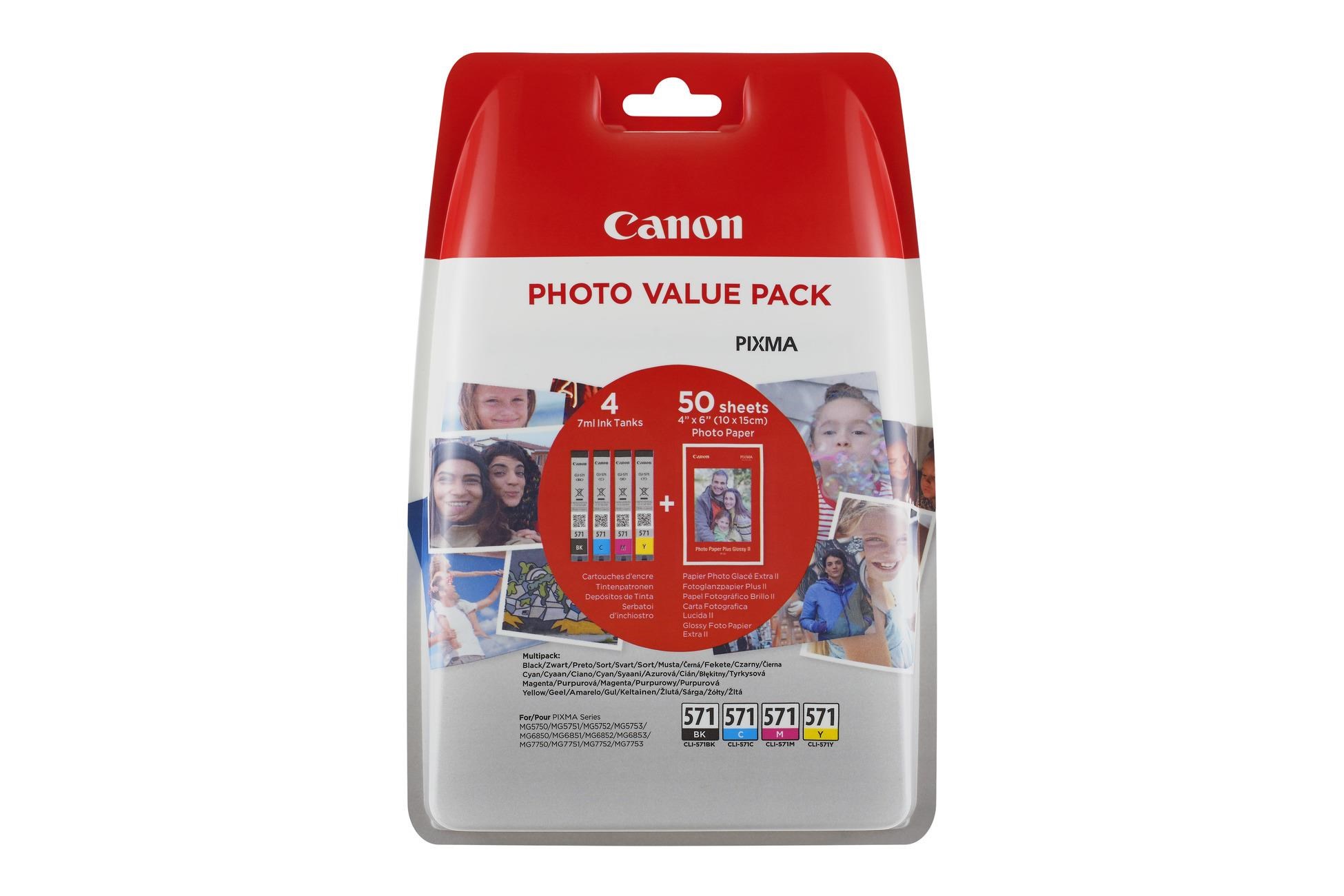 CANON CARTRIDGE CLI-571 C/M/Y/BK MULTI-PACK SEC pro MG575x, MG68x, MG775x, TS505x, TS605x, TS805x, TS905x