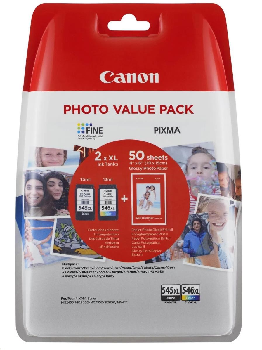 Canon CARTRIDGE PG-545XL/CL-546XL-fotopapír GP 501 multipack pro Pixma MG a Pixma TS 305, 3150, 3151 (400 str.)