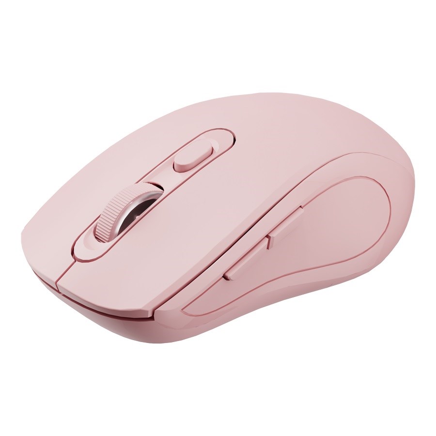 C-TECH myš Dual mode WLM-12PK, bezdrátová, 1600DPI, 6 tlačítek, růžová, USB nano receiver