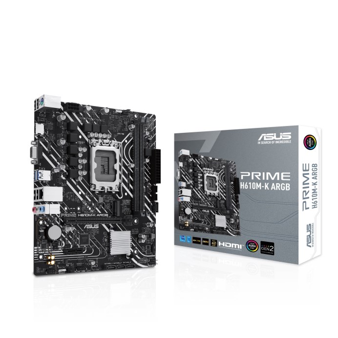 ASUS MB Sc LGA1700 PRIME H610M-K ARGB, Intel H610, 2xDDR5, 1xHDMI, 1xVGA, mATX