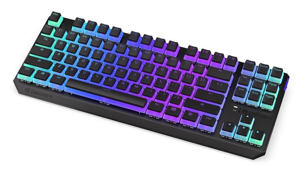 ENDORFY Klávesnice Thock TKL Wireless Red Pudding, Mechanická, Bezdrátová, ARGB, černá