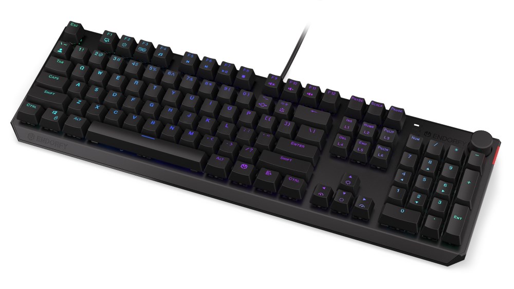 ENDORFY Klávesnice Thock Blue, Mechanická, USB, ARGB, černá