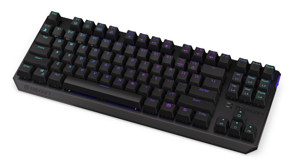 ENDORFY Klávesnice Thock TKL Wireless CZ Brown, Mechanická, Bezdrátová, ARGB, černá