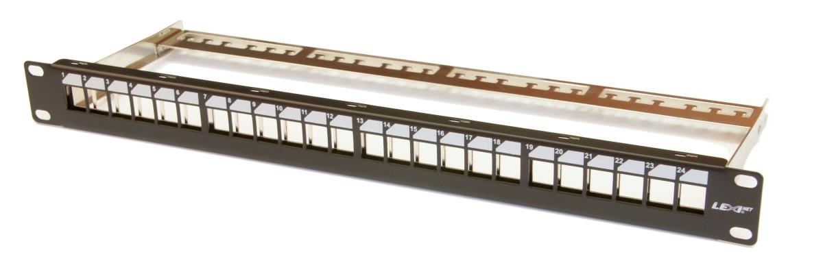 19" modulární patch panel LEXI-Net 24port, černý