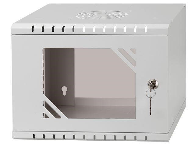 LEXI-Net 10" nástěnný rozvaděč Basic 4U 292x300, skleněné dveře, bez zad, svařovaný, šedý