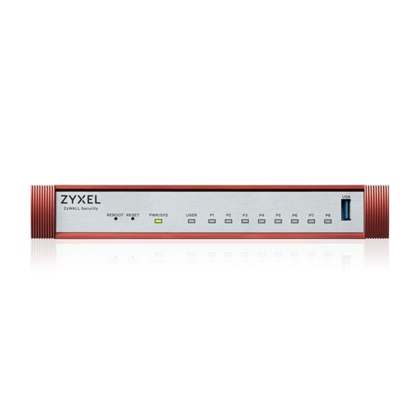 Zyxel USG FLEX 100HP, 7 Gigabit user-definable ports, 1*1G PoE+, 1*USB with 1 YR Gold Security Pack