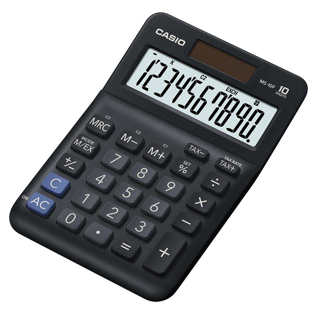 CASIO kalkulačka MS 10 F, černá, stolní, desetimístná