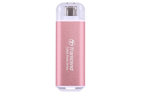 TRANSCEND Externí SSD ESD300P 1TB, External SSD, USB 10Gbps, Type C, růžová