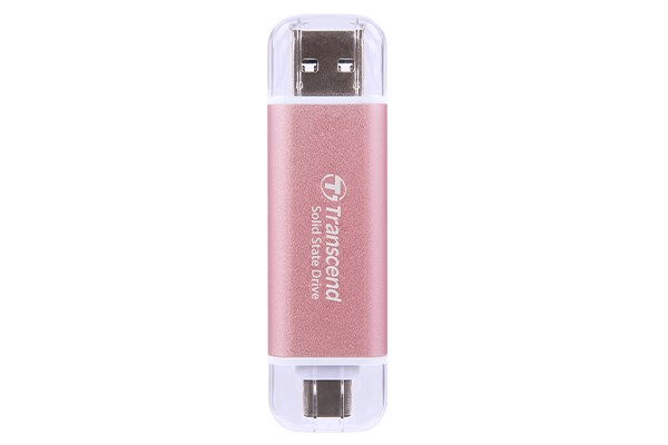 TRANSCEND Externí SSD ESD310P 1TB, External SSD, USB 10Gbps, Type C/A, růžová