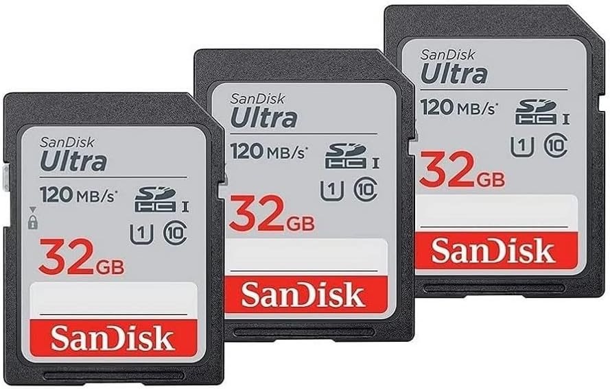 SanDisk SDHC karta 32GB Ultra (R:120/W:120 MB/s, UHS-I, C10), 3-Pack
