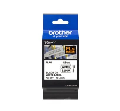 BROTHER FLe-2511 předřezané štítky - černá na bílé, 21 mm šířka
