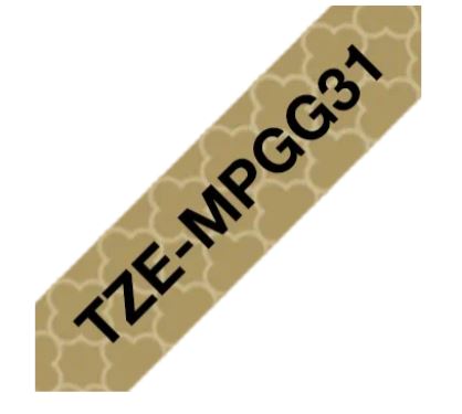 BROTHER Originální kazeta Brother TZe-MPGG31 - černá na zlatém vzoru, šířka 12 mm