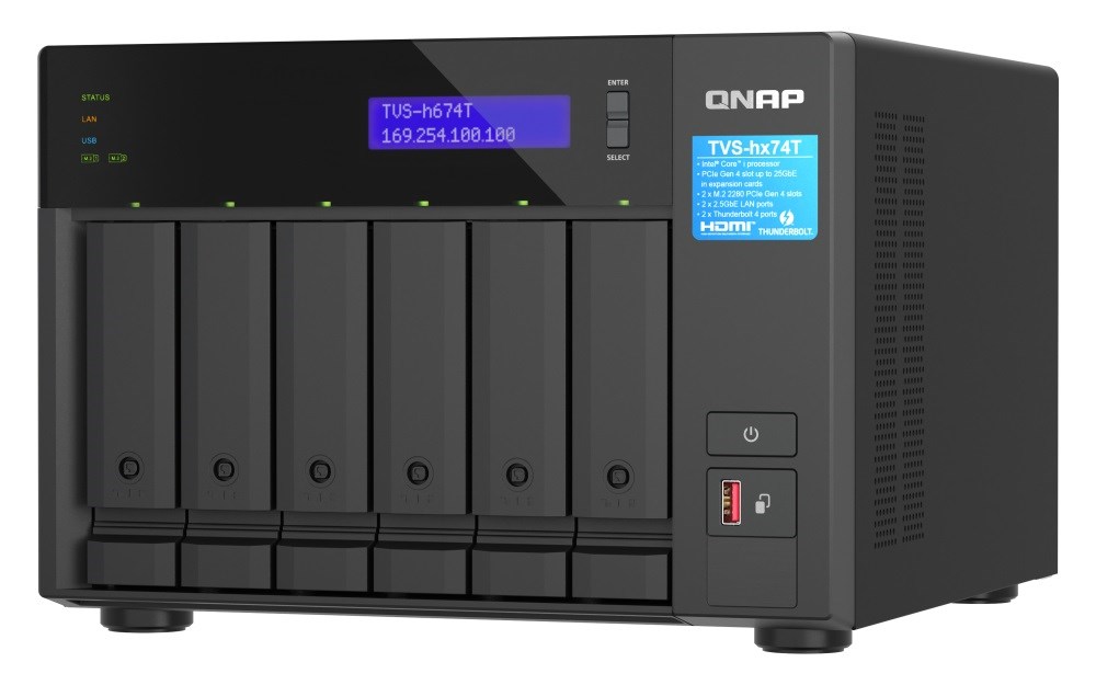 QNAP TVS-h674T-i5-32G (6C/i5-12400/4,4GHz/32GBRAM/6xSATA/2x2,5GbE/2xM.2/3xUSB3.2/1xHDMI/2xTB/2xPCIe)