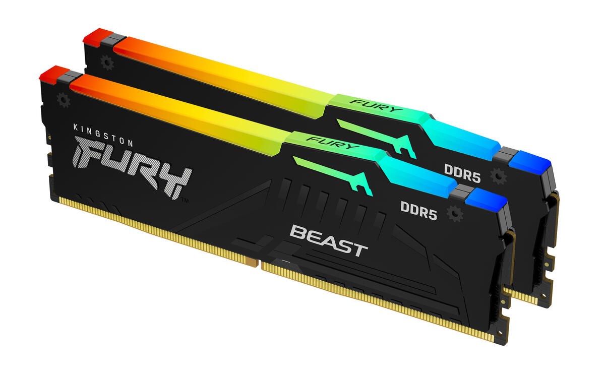 KINGSTON DIMM DDR5 32GB (Kit of 2) 6400MT/s CL32 Non-ECC FURY Beast RGB EXPO, Černá